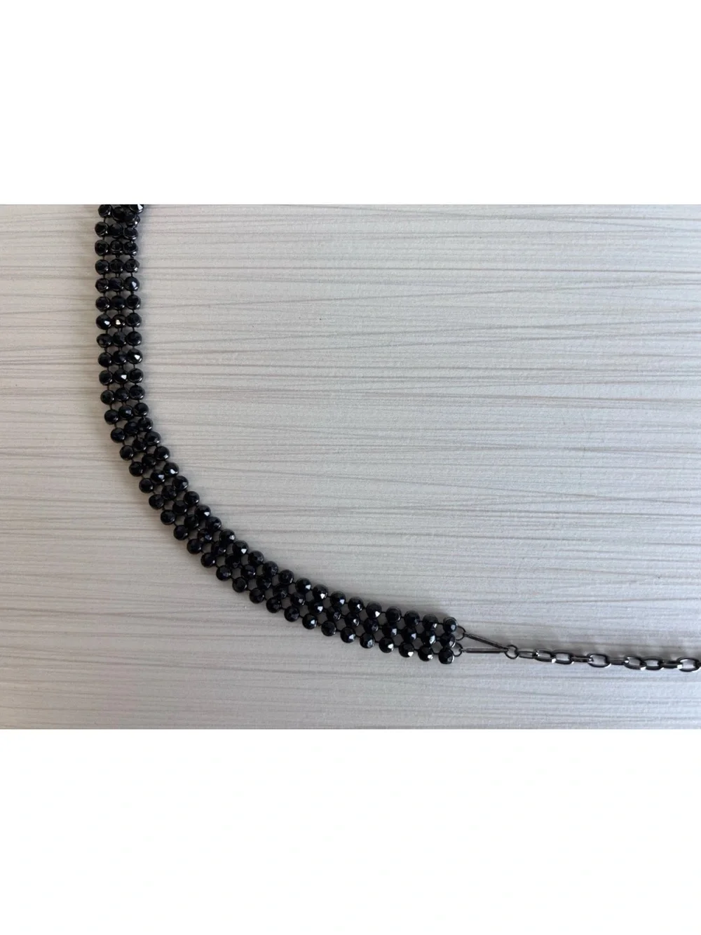 Vintage Black Rhinestone Belt Multi-Row Crystal Chain Waist Jewelry
